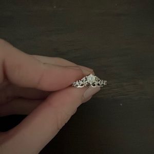 Silver Pandora tiara ring